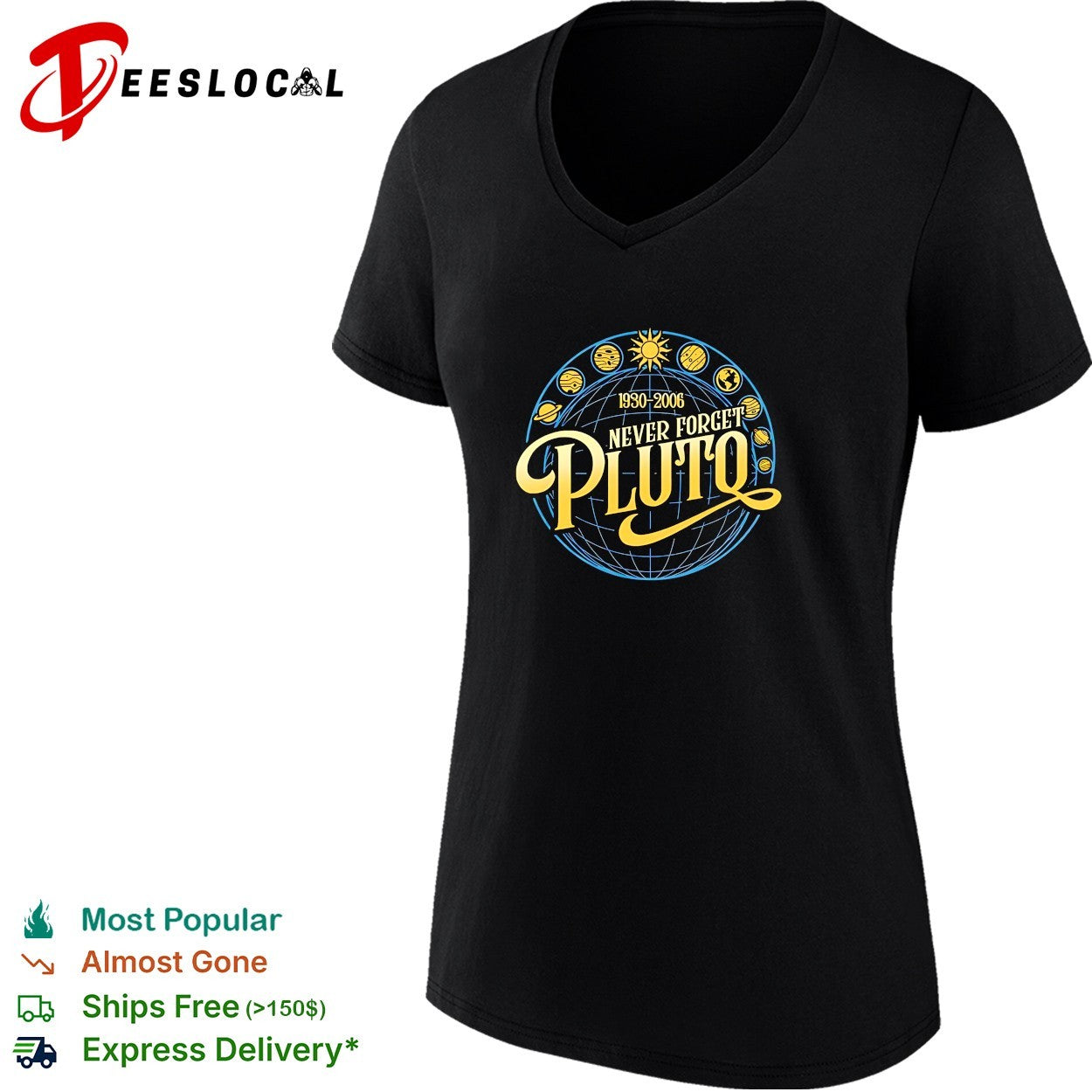 Never forget Pluto 1930 2006 planets shirt