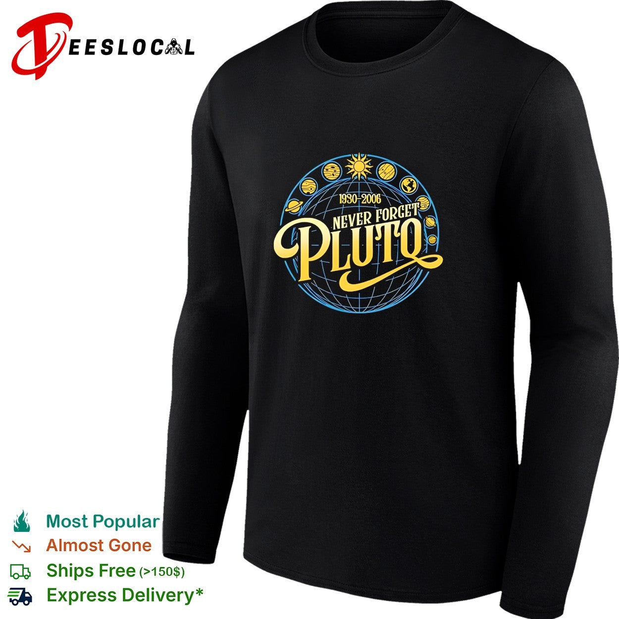 Never forget Pluto 1930 2006 planets shirt