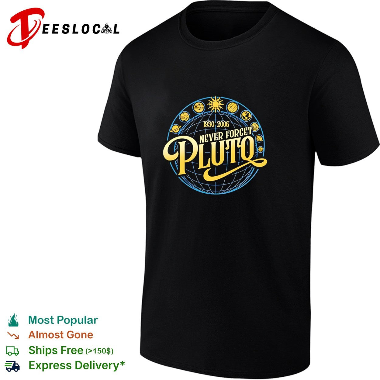 Never forget Pluto 1930 2006 planets shirt