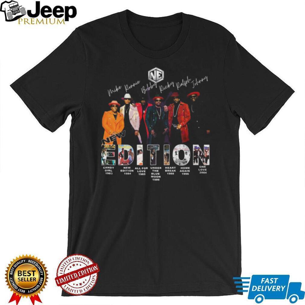 New Edition 40th Anniversary Group Photo Album Discography Signatures T Shirt