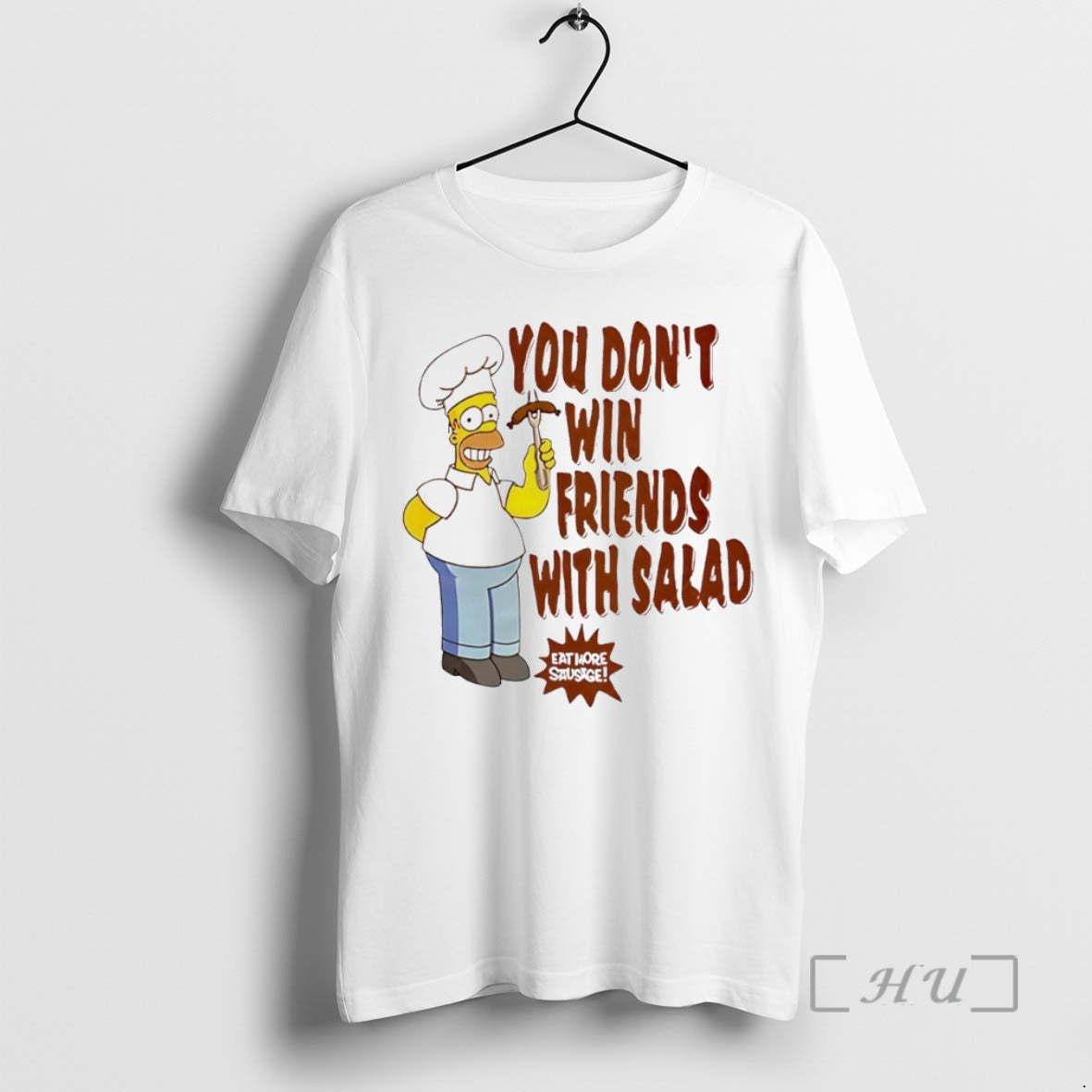 New Homer Simpsons You Dont Win Friends With Salad Circle T-Shirts, Hoodie, Sweatshirt | WearSparks.com
