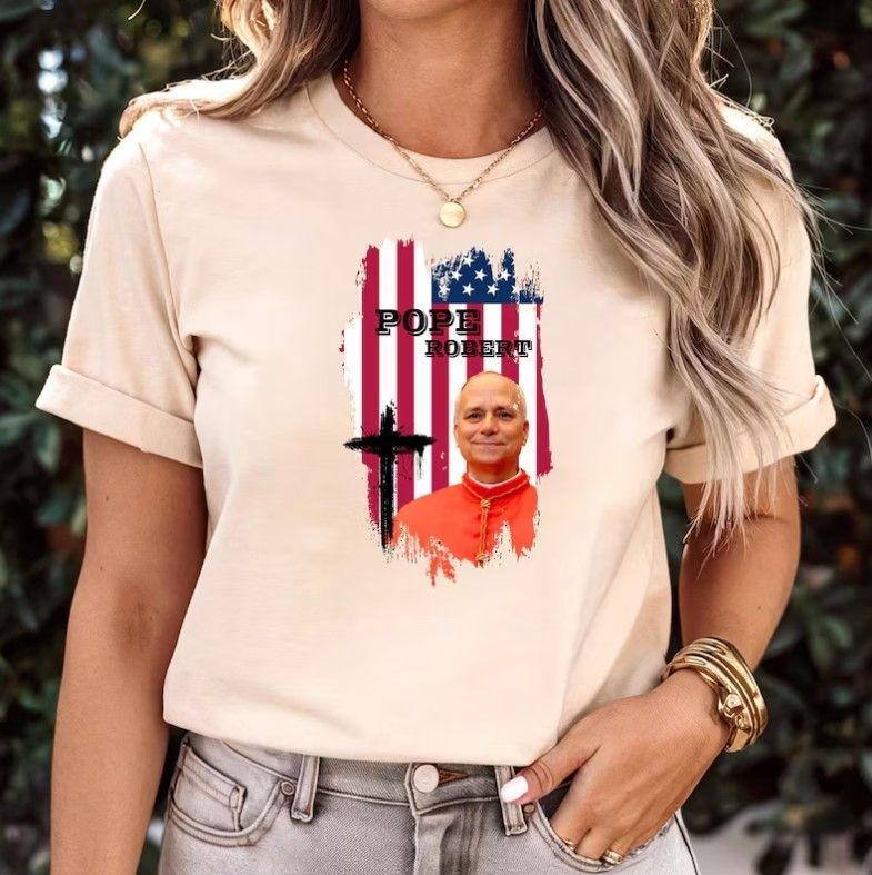 New Pope Robert Francis Shirt Vatican Church Usa Flag Catholic Shirt