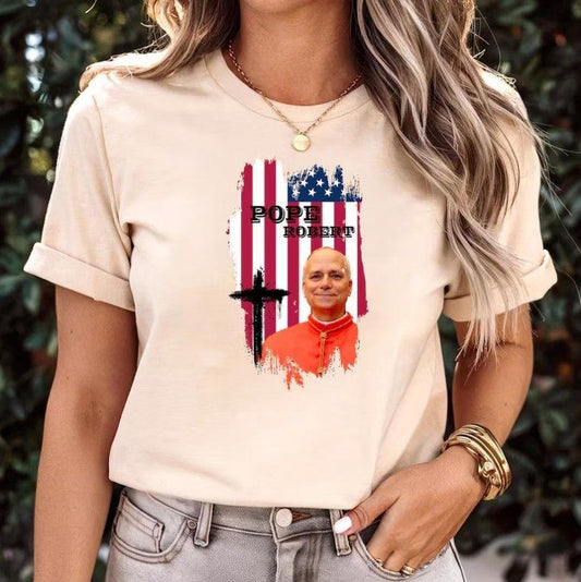 New Pope Robert Francis Shirt Vatican Church Usa Flag Catholic Shirt