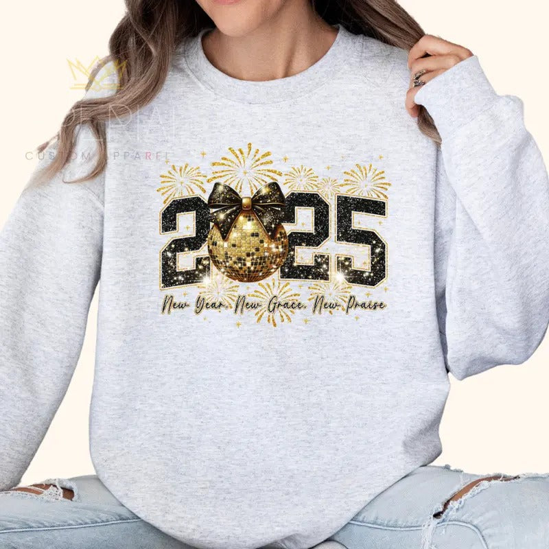 New Years 2025 Sweatshirt, New Years Eve Shirt , NYE Vibes Tee, New Year T-shirt, Cute 2025 Sweatshirt, Full Color Print