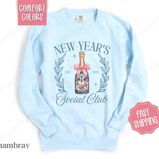 New Years Comfort Colors Sweatshirt, NYE 2025 Sweater, Happy New Year Crewneckstyle{n002}2