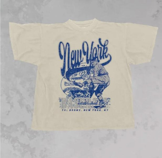 New York Baseball Vintage T-shirt, The Bronx Baseball Graphic Tee, Established 1901 NY Baseball Shirt, New York Sports Fan Shirt, Retro Baseball Graphic T-shirt