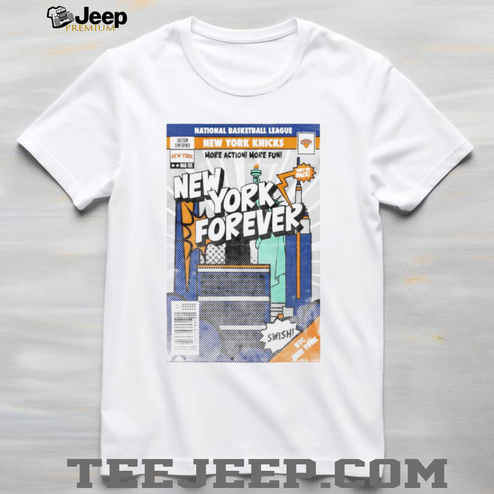 New York Forever Comic Book Skyline Basketball T Shirt