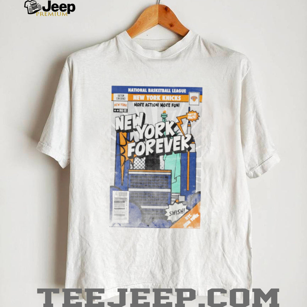 New York Forever Comic Book Skyline Basketball T Shirt