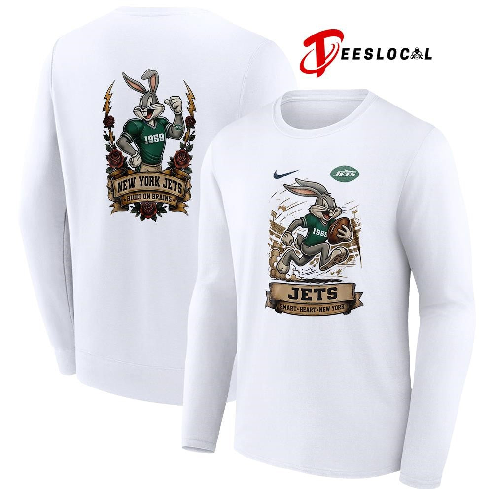 New York Jets x Bugs Bunny smart heart built on brains shirt