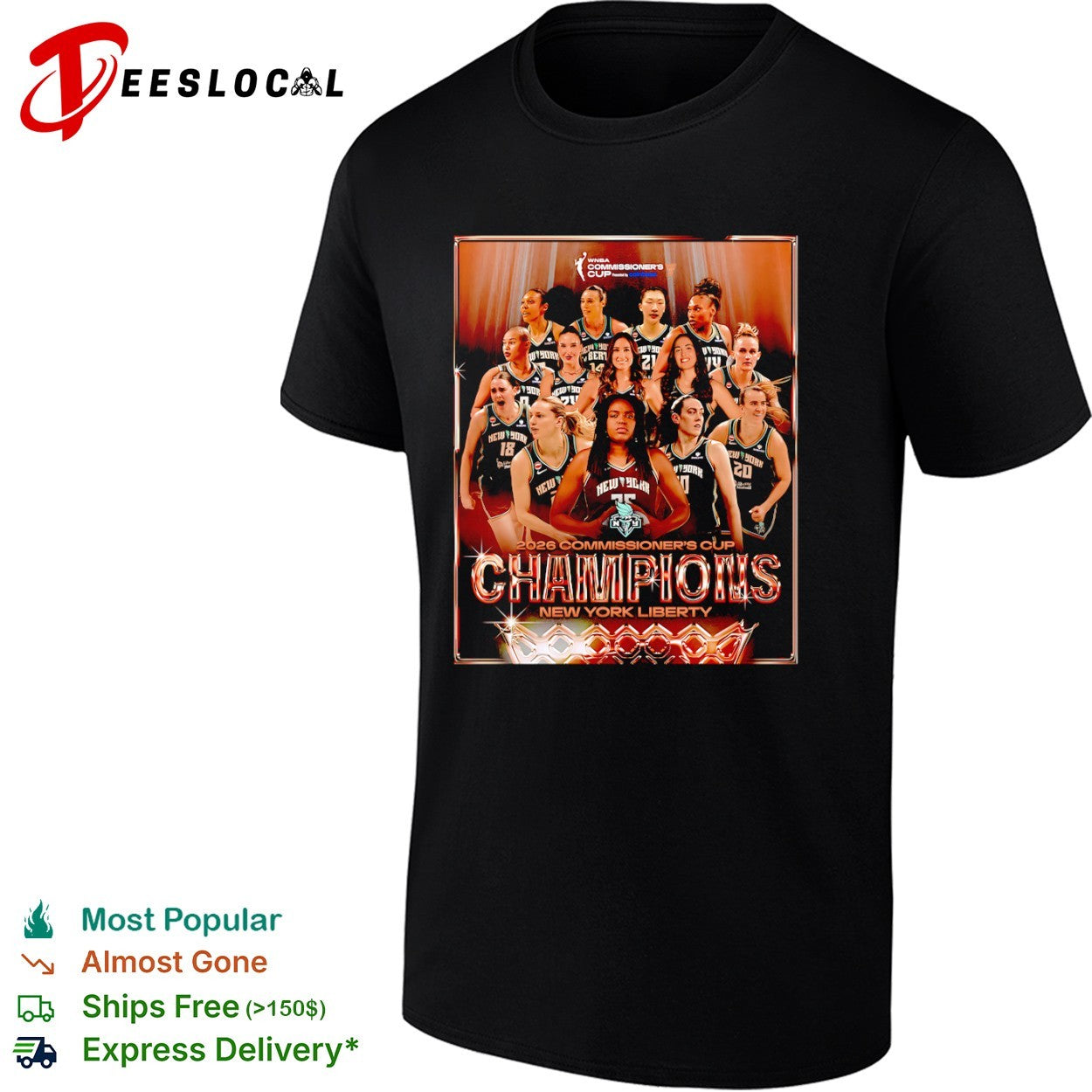 New York Liberty 2026 Commissioners Cup champions shirt