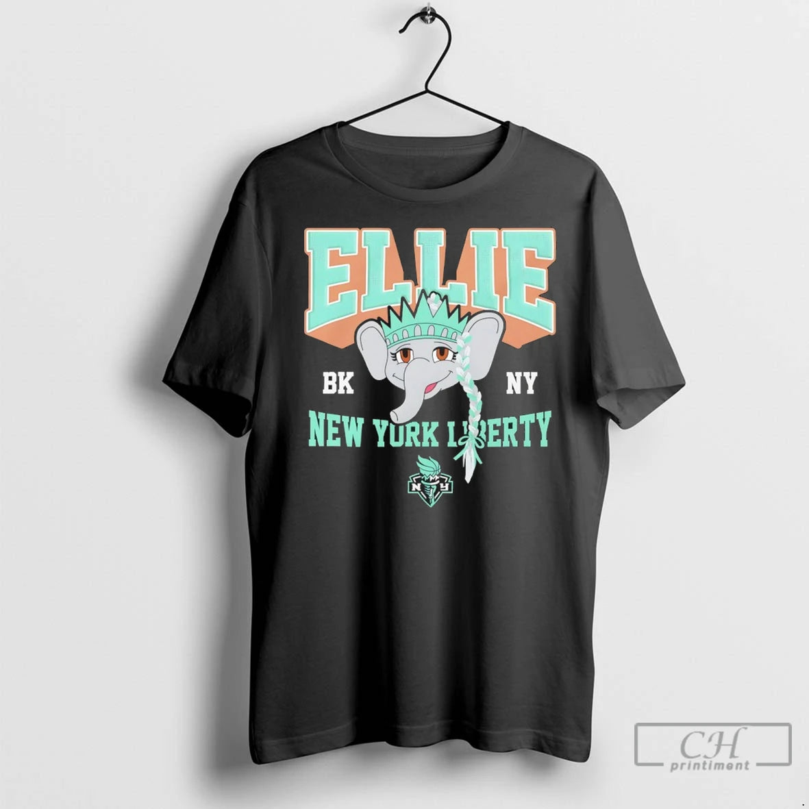 New York Liberty Ellie Big Face Mascot T Shirts