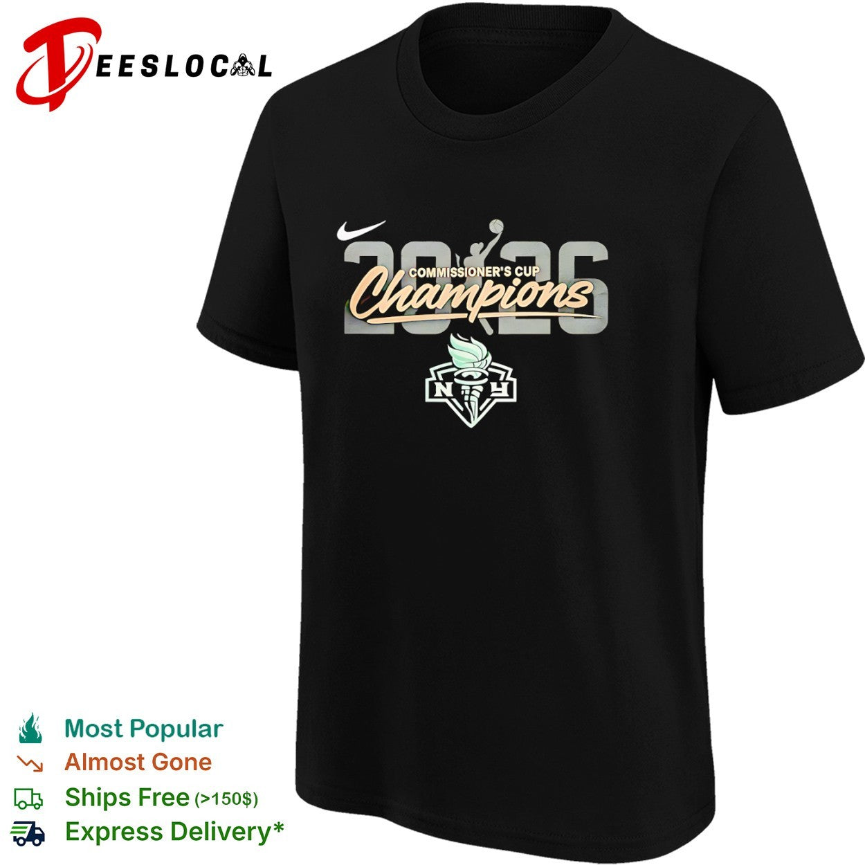 New York Liberty WNBA torch 2026 commissioners cup champions shirt