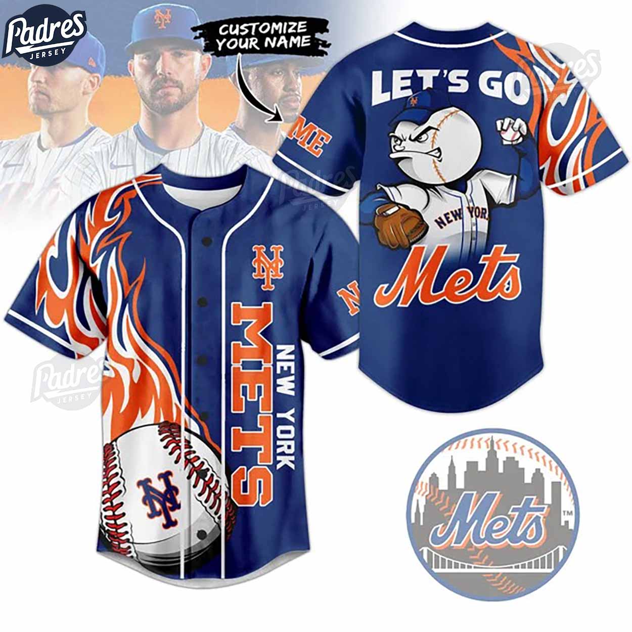 New York Mets Custom Baseball Jersey Fans Club - Padres Jersey Oasis: Elevate Your Baseball Style Game... (Image 1)