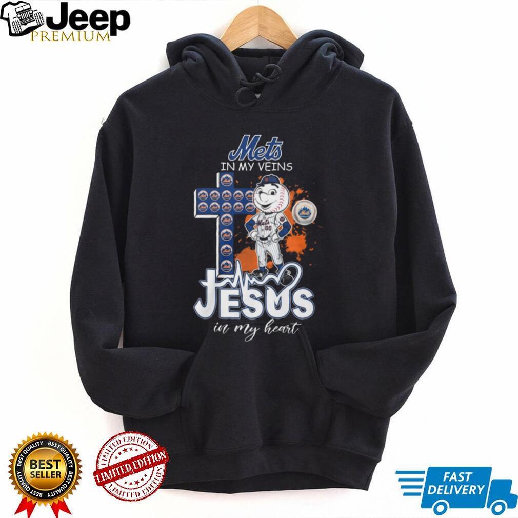 New York Mets In My Veins Jesus In My Heart Baseball Fan T Shirt