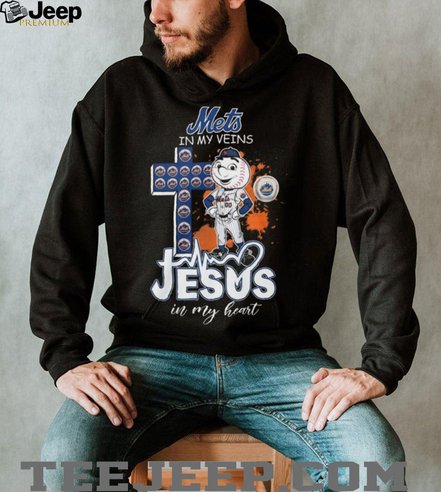 New York Mets In My Veins Jesus In My Heart Baseball Fan T Shirt