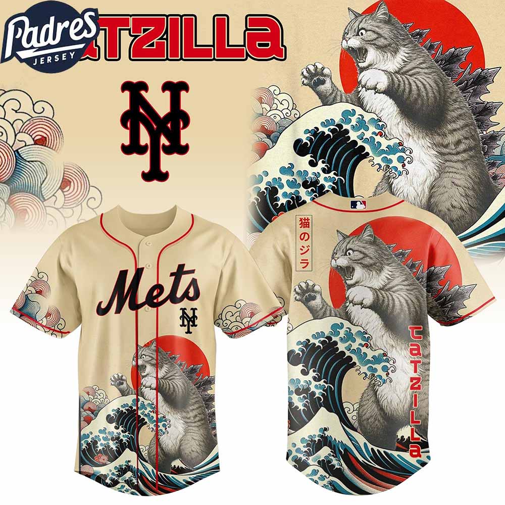 New York Mets MLB X Catzilla Personalized Baseball Jersey - Padres Jersey Oasis: Elevate Your Baseball Style Game...