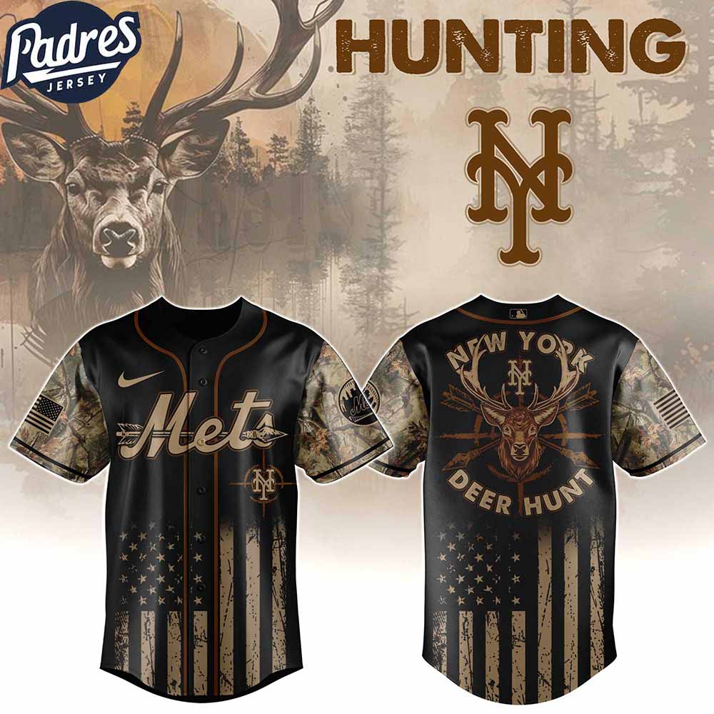 New York Mets MLB X Deer Hunting Personalized Baseball Jersey - Padres Jersey Oasis: Elevate Your Baseball... (Image 1)