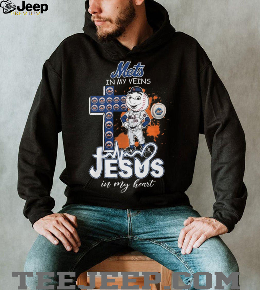New York Mets Mr Met Cross Faith Jesus In My Heart T Shirt