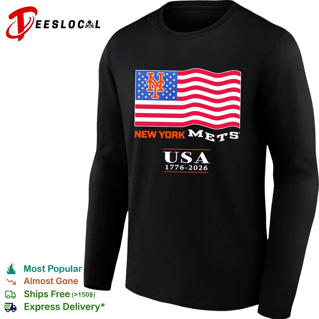 New York Mets USA 1776 2026 American Flag Logo MLB shirt