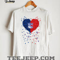 New York Rangers Heart Graphic Blue and Red Fan T Shirt