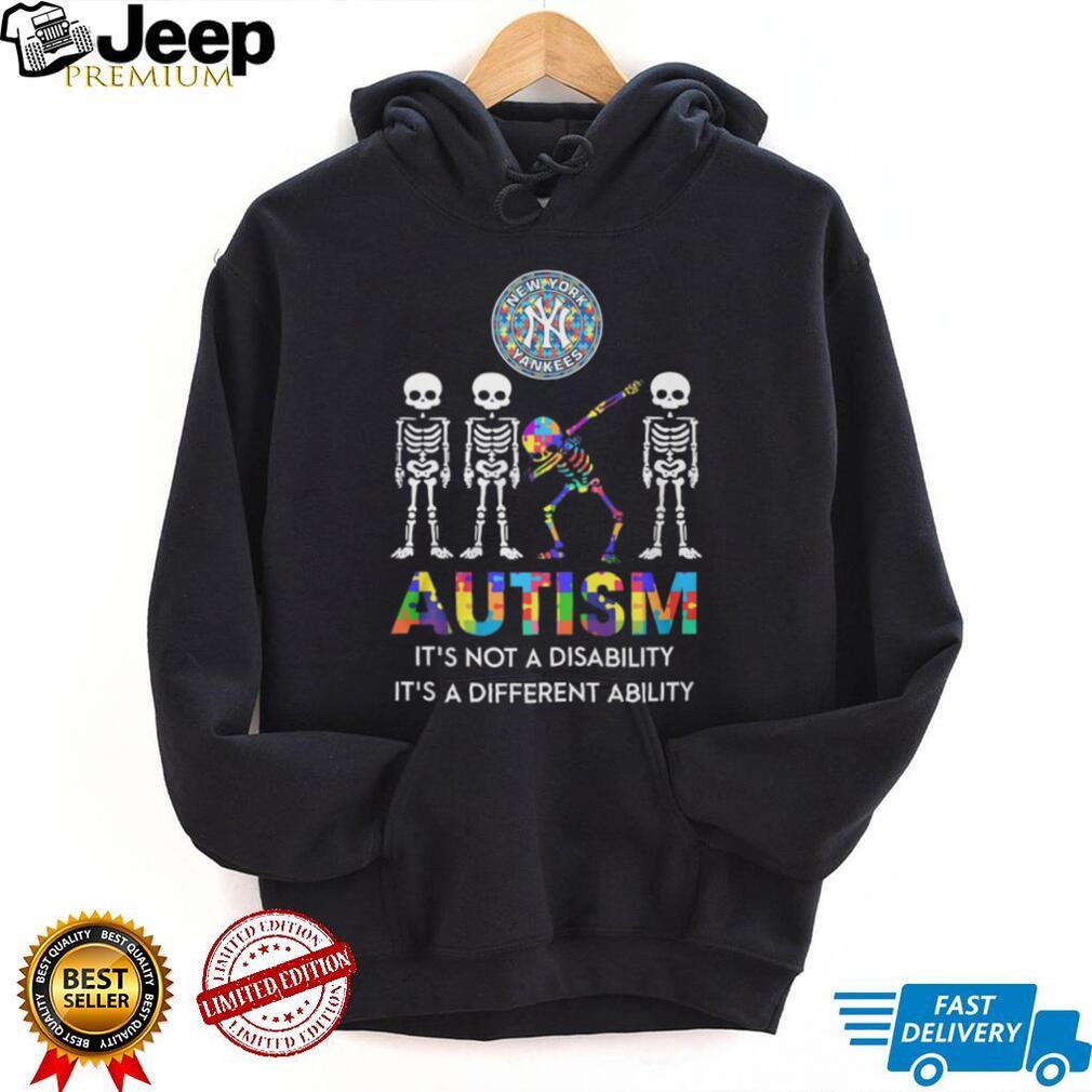 New York Yankees Autism Awareness Different Ability Skeleton T Shirt