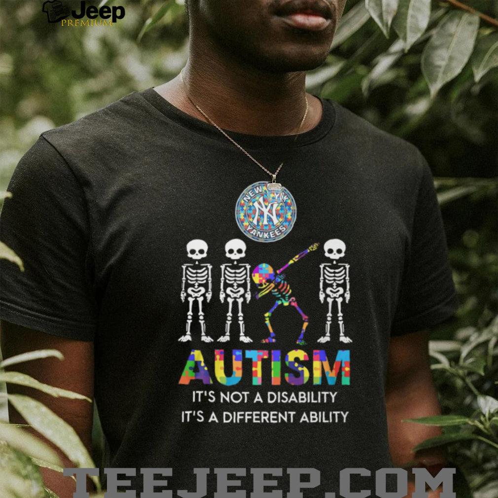 New York Yankees Autism Awareness Different Ability Skeleton T Shirt