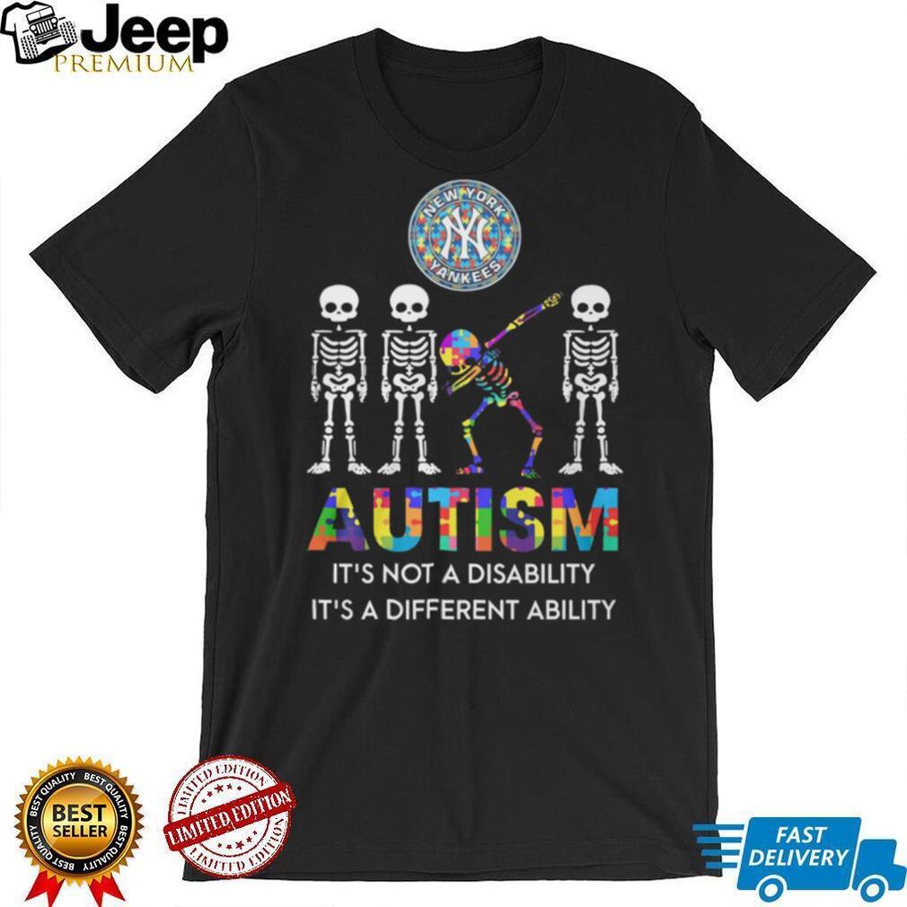 New York Yankees Autism Awareness Skeletons Different Ability T Shirt
