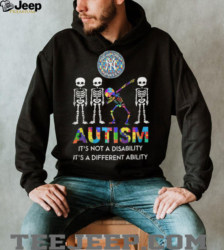 New York Yankees Autism Awareness Skeletons Different Ability T Shirt