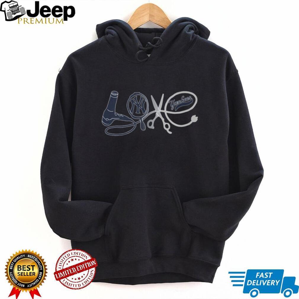 New York Yankees Love Hair Stylist Cosmetology Tools Graphic T Shirt