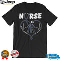 New York Yankees Nurse Heart Stethoscope Work Of Heart Medical Professionals Fans T Shirt