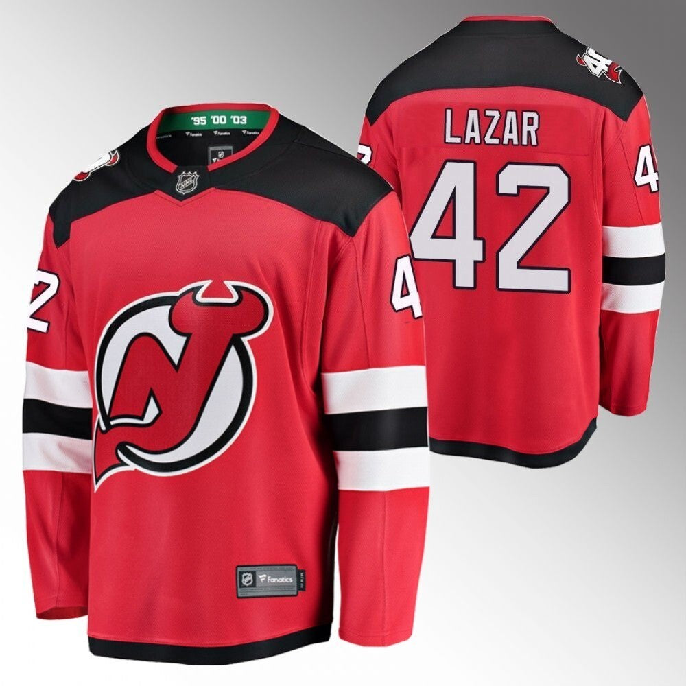 New Jersey Devils #42 Curtis Lazar Red Home Jersey