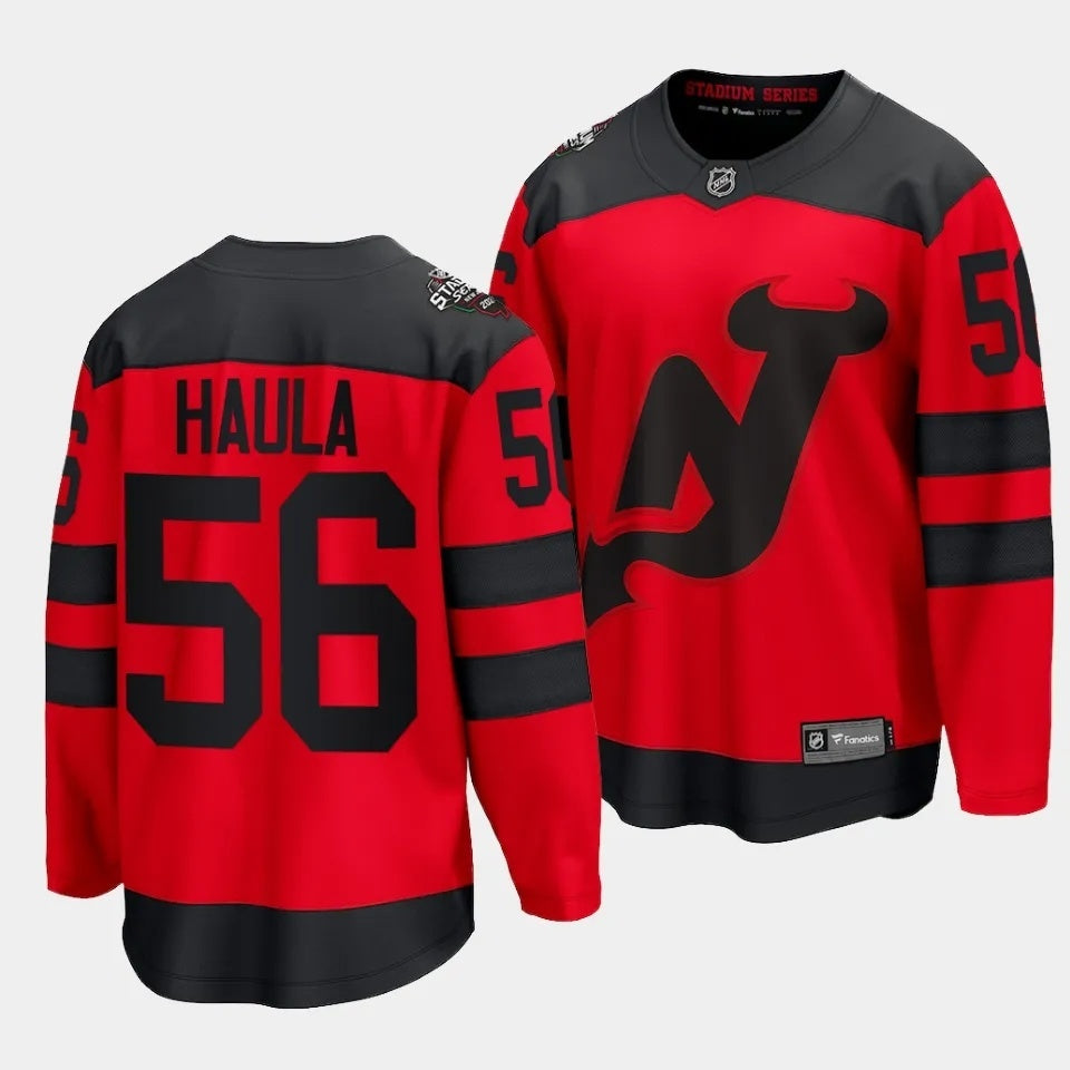 New Jersey Devils #56 Erik Haula 2024 NHL Stadium Series Jersey Red