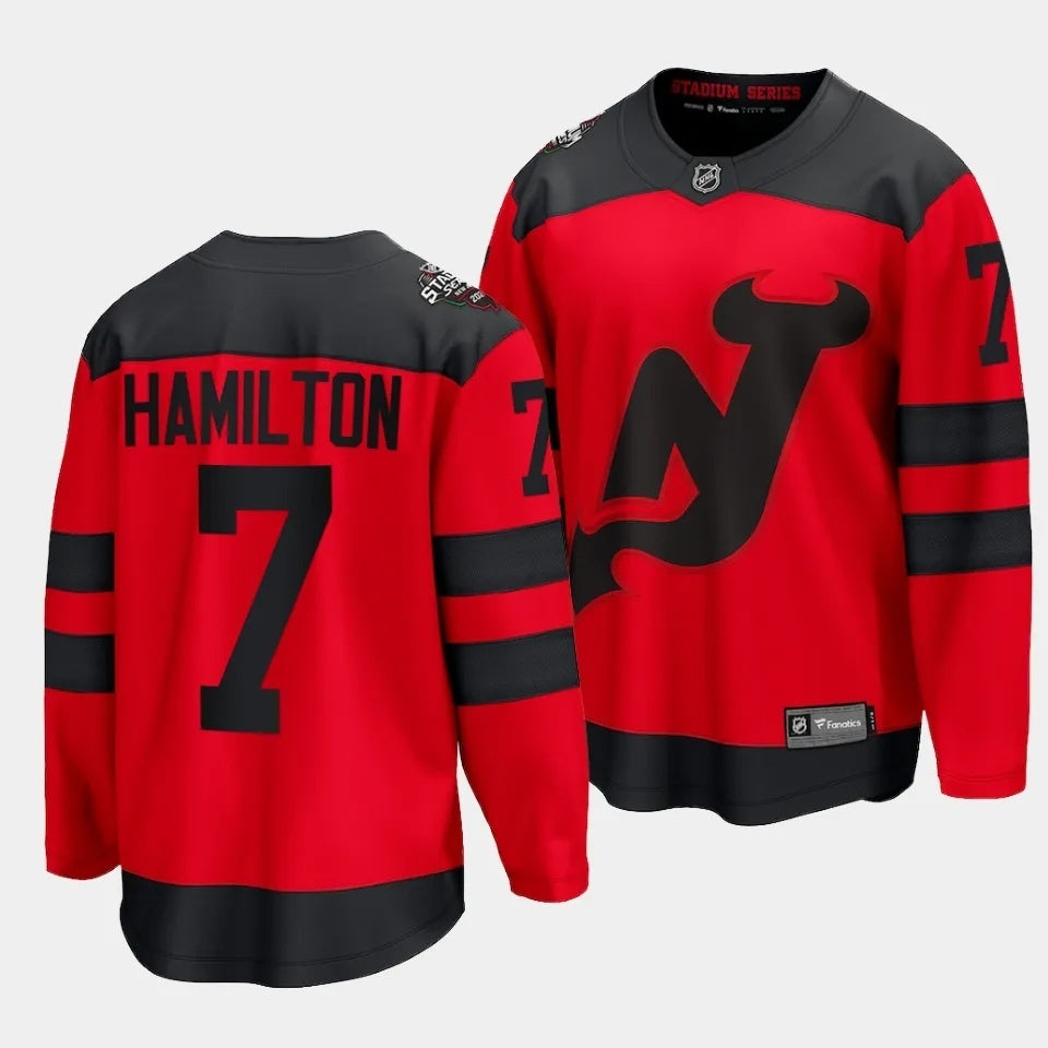 New Jersey Devils #7 Dougie Hamilton 2024 NHL Stadium Series Jersey Red