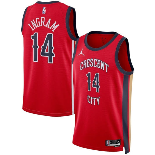 New Orleans Pelicans #14 Brandon Ingram Unisex Swingman Jersey - Red - Statement Edition