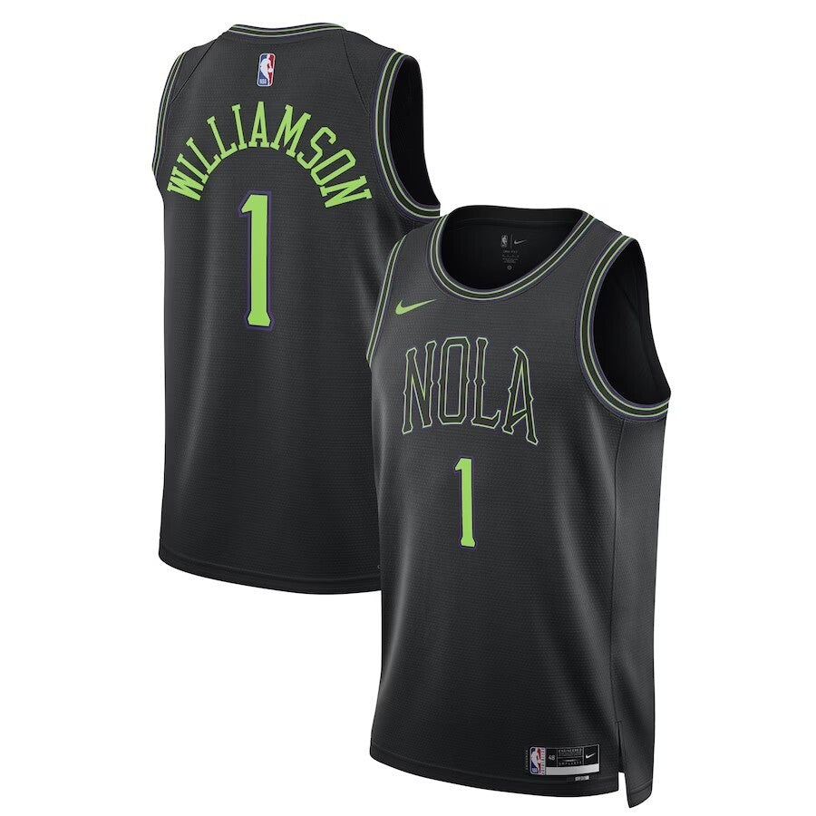 New Orleans Pelicans #1 Zion Williamson Unisex 2023 24 Swingman Jersey - Black - City Edition