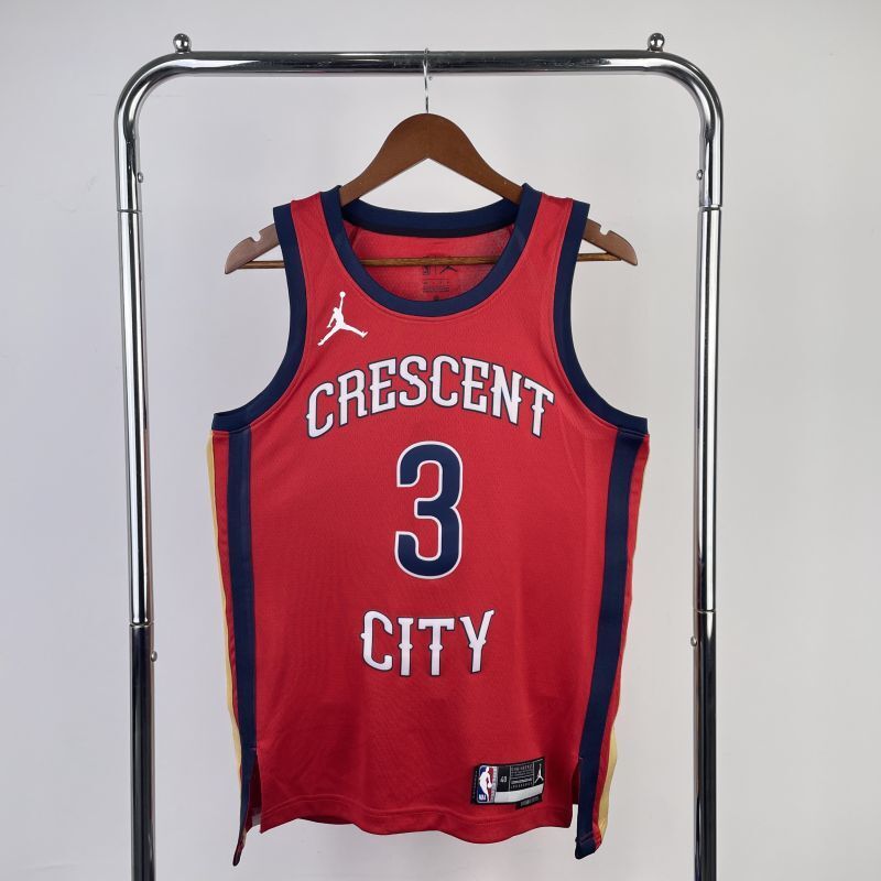 New Orleans Pelicans #3 mccollum 23 24 statement jersey red Style 2