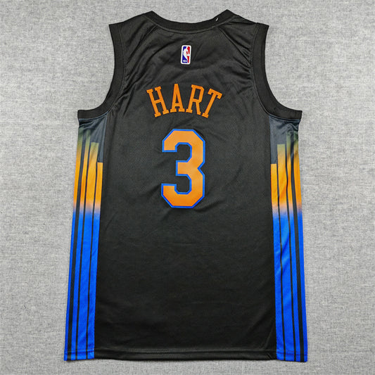 New Yok Knicks #3 Josh Hart 26 Knicks 3 Black Statement Edition Style 1