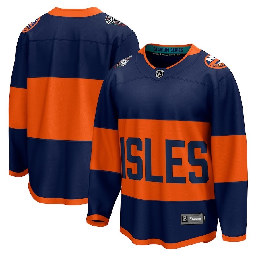 New York Islanders Fanatics Branded 2024 NHL Stadium Series Breakaway Jersey – Navy Style 1