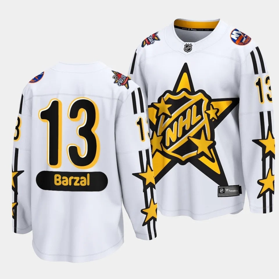 New York Islanders #13 Mathew Barzal 2024 NHL All-Star White Jersey Style 2