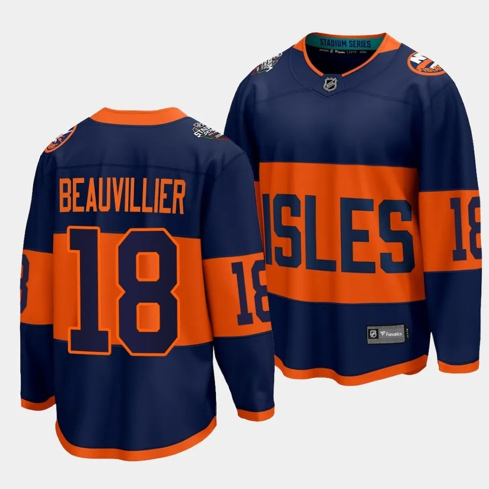 New York Islanders #18 Anthony Beauvillier 2024 NHL Stadium Series Jersey – Navy
