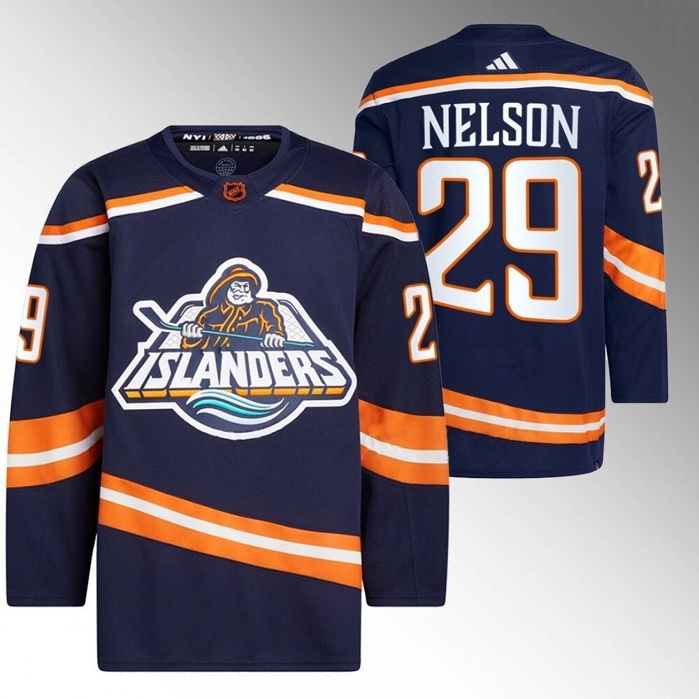 New York Islanders #29 Brock Nelson navy 2022 reverse retro 2.0 primegreen authentic jersey