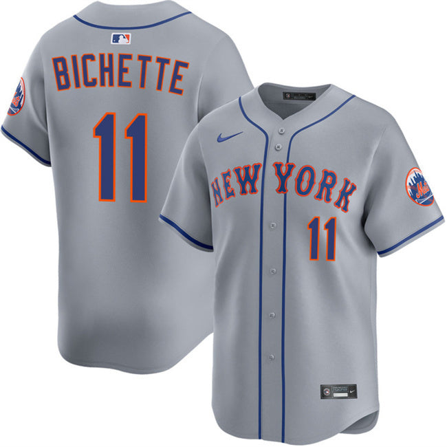 New York Mets #11 Bo Bichette 2026 Grey Limited Stitched Baseball Jersey