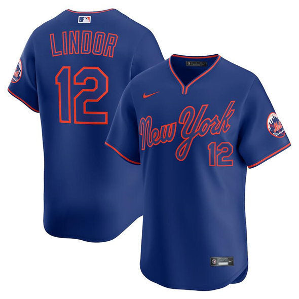 New York Mets #12 Francisco Lindor Royal 2025 Alternate Limited Stitched