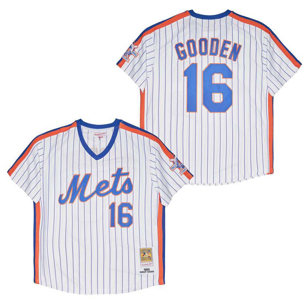 New York Mets #16 Dwight Gooden Mets 16 White 1986 Retro