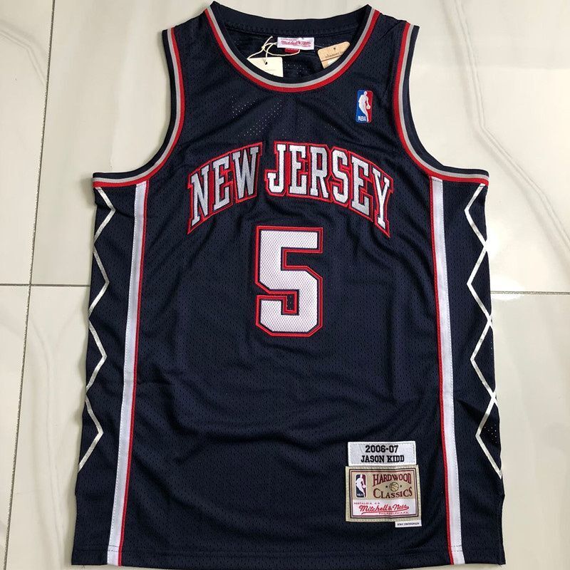 New York Nets #5 Jason Kidd 2006-07 authentic jersey navy Style 2