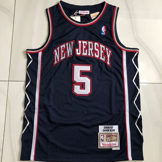 New York Nets #5 Jason Kidd 2006-07 authentic jersey navy Style 2