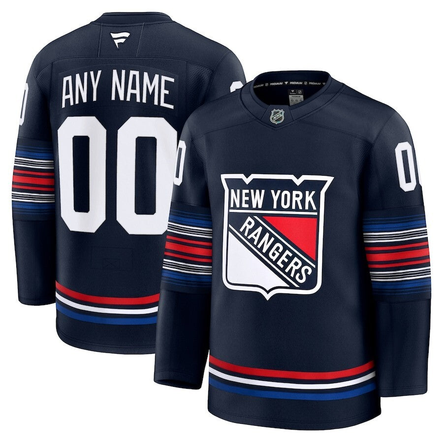New York Rangers Fanatics Alternate Premium Custom Jersey - Navy