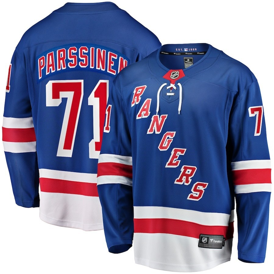 New York Rangers #71 Juuso Parssinen Home Breakaway Jersey - Blue