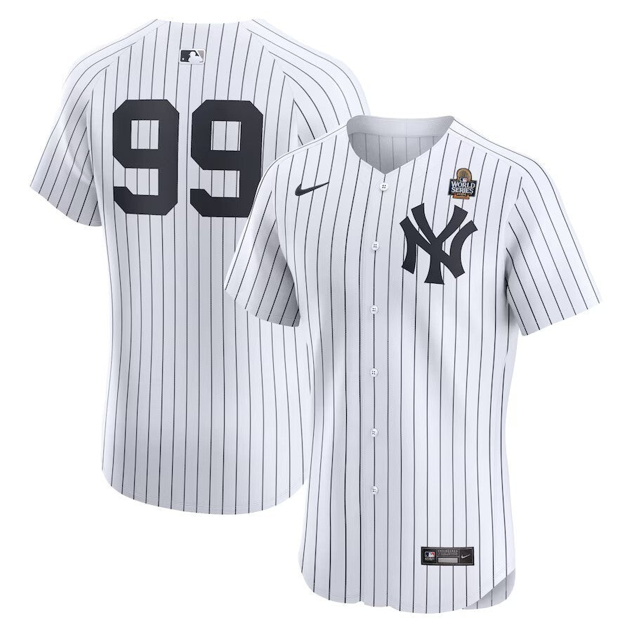 New York Yankees #99 Aaron Judge 2024 World Series Home Elite Player Jersey - White