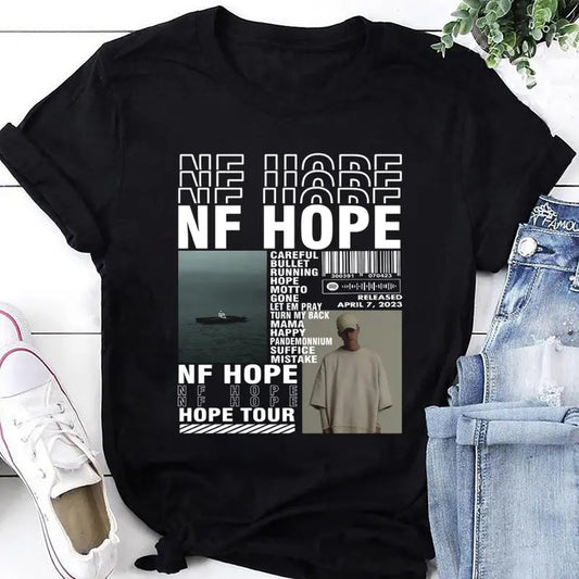 Nf Hope Album Shirt, Nf Hope Tour 2024 T Shirt, Nf Fan Gifts Shirt, 2024 Nf Rapper Tour Merch, Nf Hope Graphic T Shirt, Nf Rapper Shirt, Unisex T-Shirt, Gifts For Friends, Short Sleeve Tee Shirt, Gifts For Birthday Mothers Day Christmas Anniversary